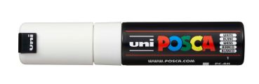 UNI-BALL Posca Marker 8mm PC-8K WHITE weiss, Keilspitze