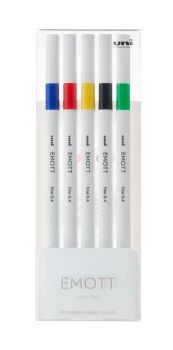 UNI-BALL Fineliner Emott 0.4mm PEM-SY_5C_NO.1 vivid 5 Stück