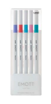 UNI-BALL Fineliner Emott 0.4mm PEM-SY_5C_NO.5 candy pop 5 Stück