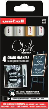 UNI-BALL Chalk Marker 1.8-2.5mm PWE-5M4PAS46 Rundspitze 4 Stück