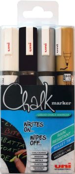 UNI-BALL Chalk Marker 1.8-2.5mm PWE5M.4C-5 4 Farben 4 Stück