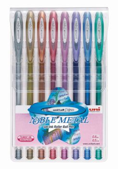 UNI-BALL Signo Noble Metal 0.8mm UM120NM.8C 8 Farben Etui