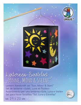 URSUS Laternenbastelset 14x20cm 2370099 Sonne, Mond & Sterne