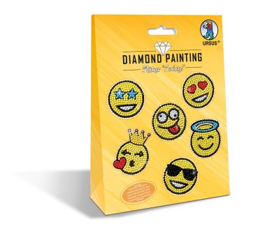 URSUS Diamond Sticker Smileys 43500006 10x15cm 2 Bogen