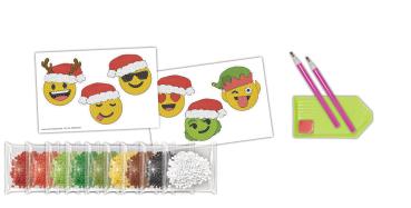 URSUS Diamond Sticker X-MAS Smiley 43500007 10x15 cm 2 Bogen