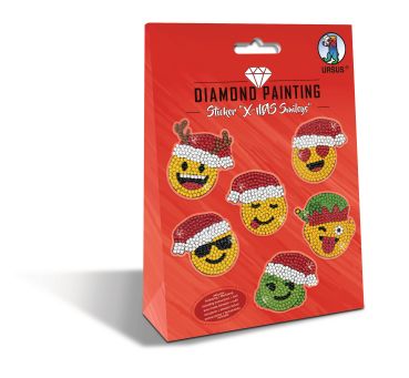 URSUS Diamond Sticker X-MAS Smiley 43500007 10x15 cm 2 Bogen