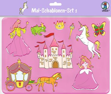 URSUS Schablonen Set 1 Princess 44100001 26.8x18.9x0.2cm 6 Stück