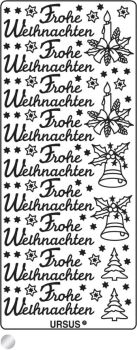 URSUS Kreativ Sticker 59110058 Frohe Weihnachten silber