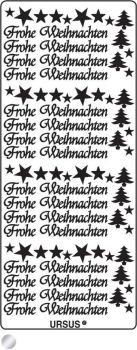 URSUS Kreativ Sticker 59110059 Frohe Weihnachten silber