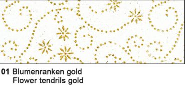 URSUS Glitterseide Blumenranken gold 60600001 100g 5 Stück