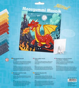 URSUS Moosgummi Mosaik 8420016 Glitter Drache 25x25cm