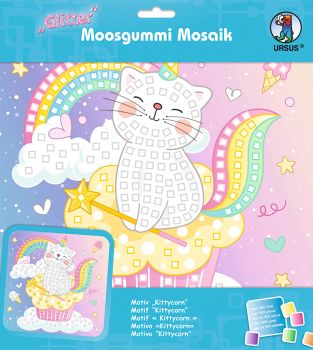 URSUS Moosgummi Mosaik 8420018 Glitter Kittycorn 25x25cm