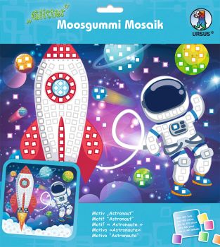 URSUS Moosgummi Mosaik 8420019 Glitter Astronaut 25x25cm