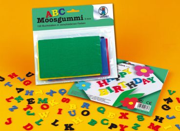 URSUS Moosgummi Buchstaben A-Z 8460099 5 Farben ass. 130 Stück