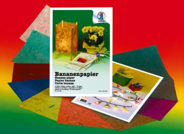 URSUS Bananenpapier 21x31cm 8650099 35g, 10 Farben ass. 10 Blatt