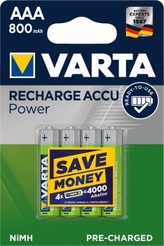 Varta batterie akku 56703101404 aaa/hr03, 800 mah, 4 stück - Varta-56703101404-4008496550616