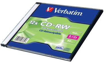 VERBATIM CD-RW Jewel 80MIN/700MB 43148 8-12x 10 Pcs