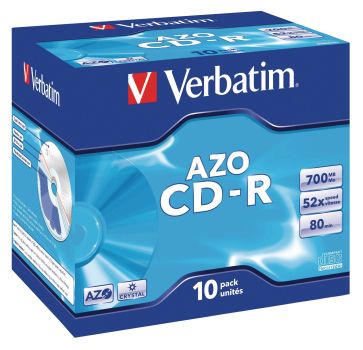 VERBATIM CD-R Jewel 80MIN/700MB 43327 52x crystal 10 Pcs