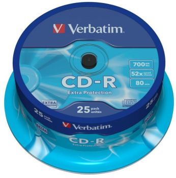 VERBATIM CD-R Spindle 80MIN/700MB 43432 52x DataLife 25 Pcs