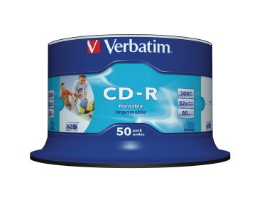 VERBATIM CD-R Spindle 80MIN/700MB 43438 52x fullprint o.L 50 Pcs