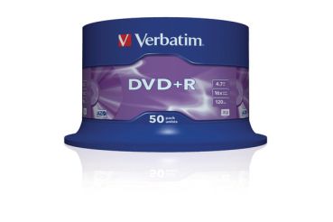 VERBATIM DVD+R Spindle 4.7GB 43550 1-16x 50 Pcs