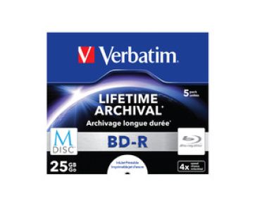 VERBATIM BD-R Jewel 25GB 43823 M-Disc IJ print. 5 Pcs