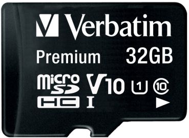 VERBATIM Micro SDHC Card 32GB 44083 with Adapter Class 10