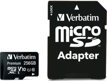 VERBATIM Micro SDXC Card 256GB 44087 with Adapter Class 10. UHS 1