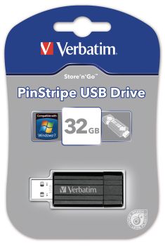 VERBATIM USB-Drive Pin Stripe 32GB 49064 black