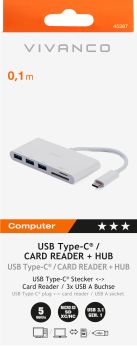 VIVANCO Hub USB-C - Reader, 3x USB 45387 Hub USB-C 3.1