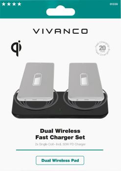 VIVANCO Wireless-/Induktions-Charger 61339 2x 10W