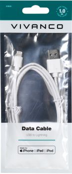 VIVANCO Lightning Kabel 61808 weiss, 1m