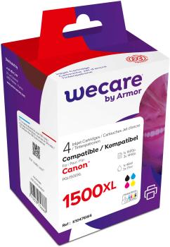 WECARE Multipack XL rebuilt BKCMY PGI-1500XL PWE z.CanonMAXIFY MB2050 48/3x17ml