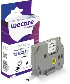 WECARE Band, laminiert schwarz/weiss TZeS231WE ersetzt Ptouch Tze-S231 12mm