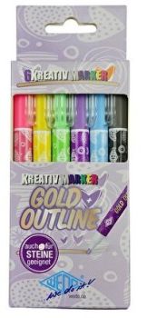 WEDO Marker Gold + Outliner 1-2mm 252700699 Set 6 Stück