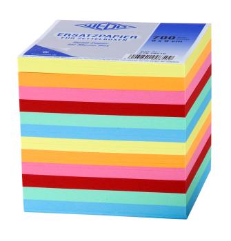 WEDO Ersatzzettel 9x9cm 27026510 lose 700Bl. farbig assortiert