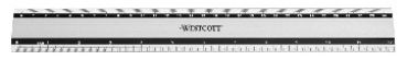 WESTCOTT Aluminium Lineal 30cm E-1019100 cm/inch Scala