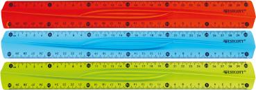 WESTCOTT Lineal, flexibel E-10222 00 30cm blau/rot/grün