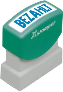 XSTAMPER Stempel Bezahlt GE 10-B blau