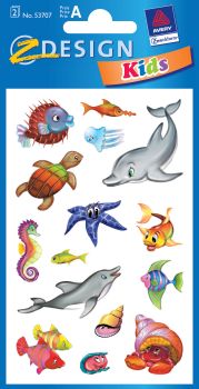 Z-DESIGN Sticker Kids 53707 Meerestiere 2 Stück