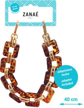 ZANAÉ Phone Wristlace Golden Fire 17447 Leopard & Gold animal print