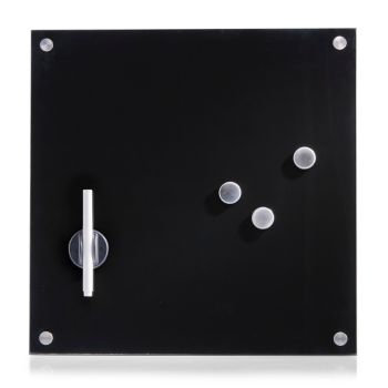 ZELLER Glas-Magnettafel 11602 schwarz, 40x40cm