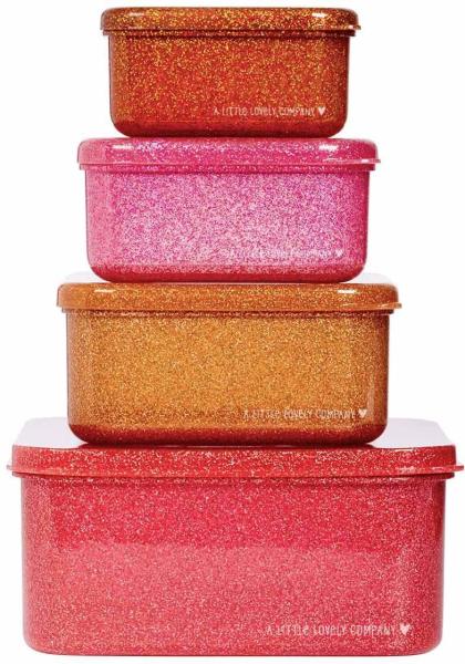 ALLC Lunch & snack box set Glitter SNSEGL36 autumn pink 4 Stück