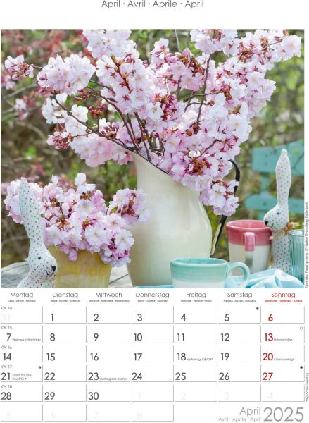 ALPHA EDITION Bildkalender 2025 104100 Blumen 23.7x34cm