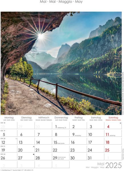 ALPHA EDITION Bildkalender 2025 104109 Alpen 23.7x34cm