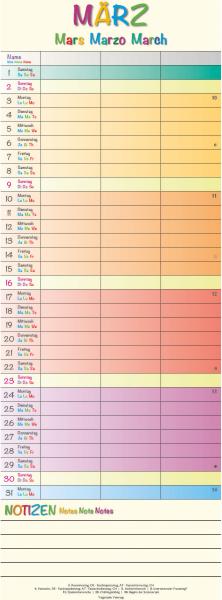 ALPHA EDITION Planer für 2 2025 104179 Regenbogen 14.85x42cm