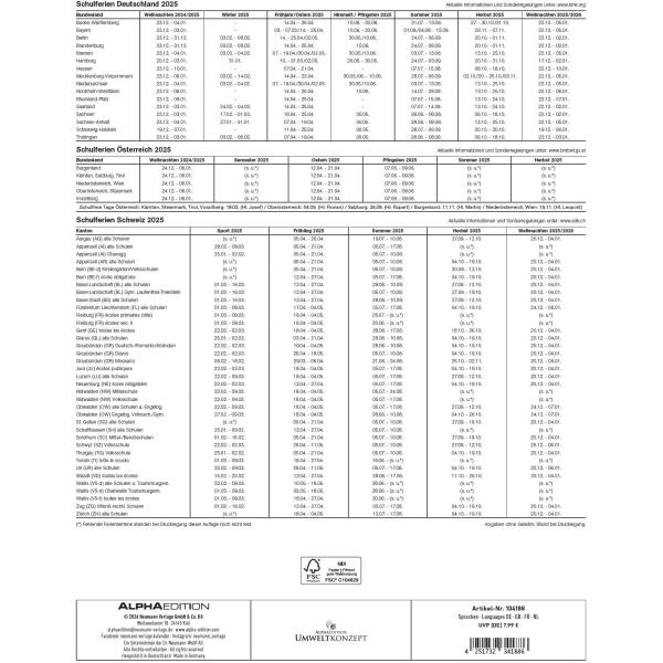 ALPHA EDITION Bastellkalender DIY 2025 104188 1M/1S weiss ML 24x31cm