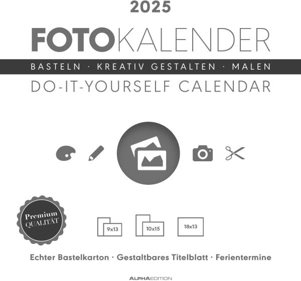 ALPHA EDITION Bastelkalender 2025 104192 weiss 21x22cm