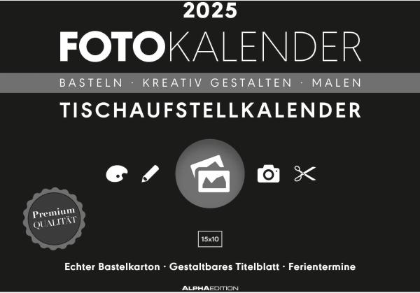 ALPHA EDITION Bastelkalender 2025 104197 schwarz 20x16cm