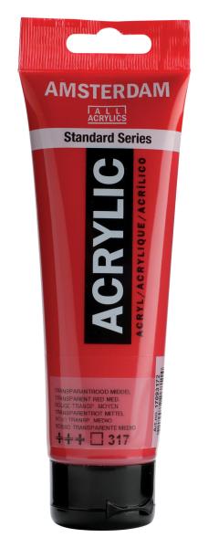 AMSTERDAM Acrylfarbe 120ml 17093172 transp.rot m.